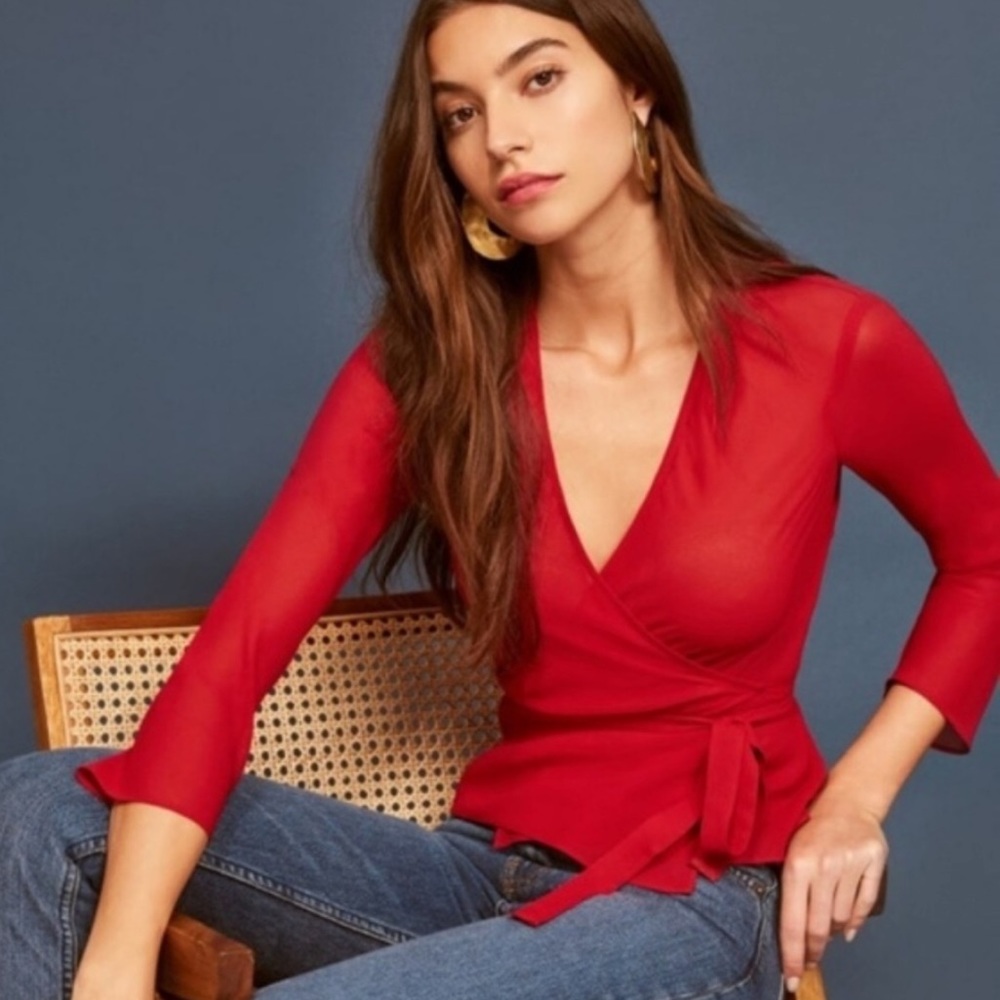 Reformation Langley Wrap Top